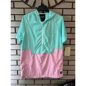 Ezekiel Color Block Pullover Hoodie‎ Short Sleeve Pink Mint Green Size M